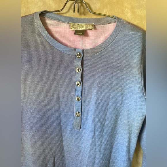 The Secret Art of Dr.Seuss Blue Ombre Long Sleeve Henley Dress Printed Graphic - Picture 3 of 7